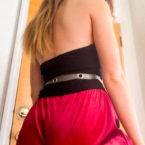 Vintage y2k Ruched Stretchy Tie Halter Top - Picture 3 of 4